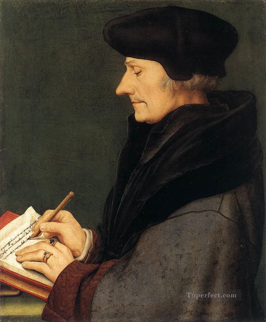 Portrait of Erasmus of Rotterdam Writing Renaissance Hans Holbein the Younger Oil Paintings
